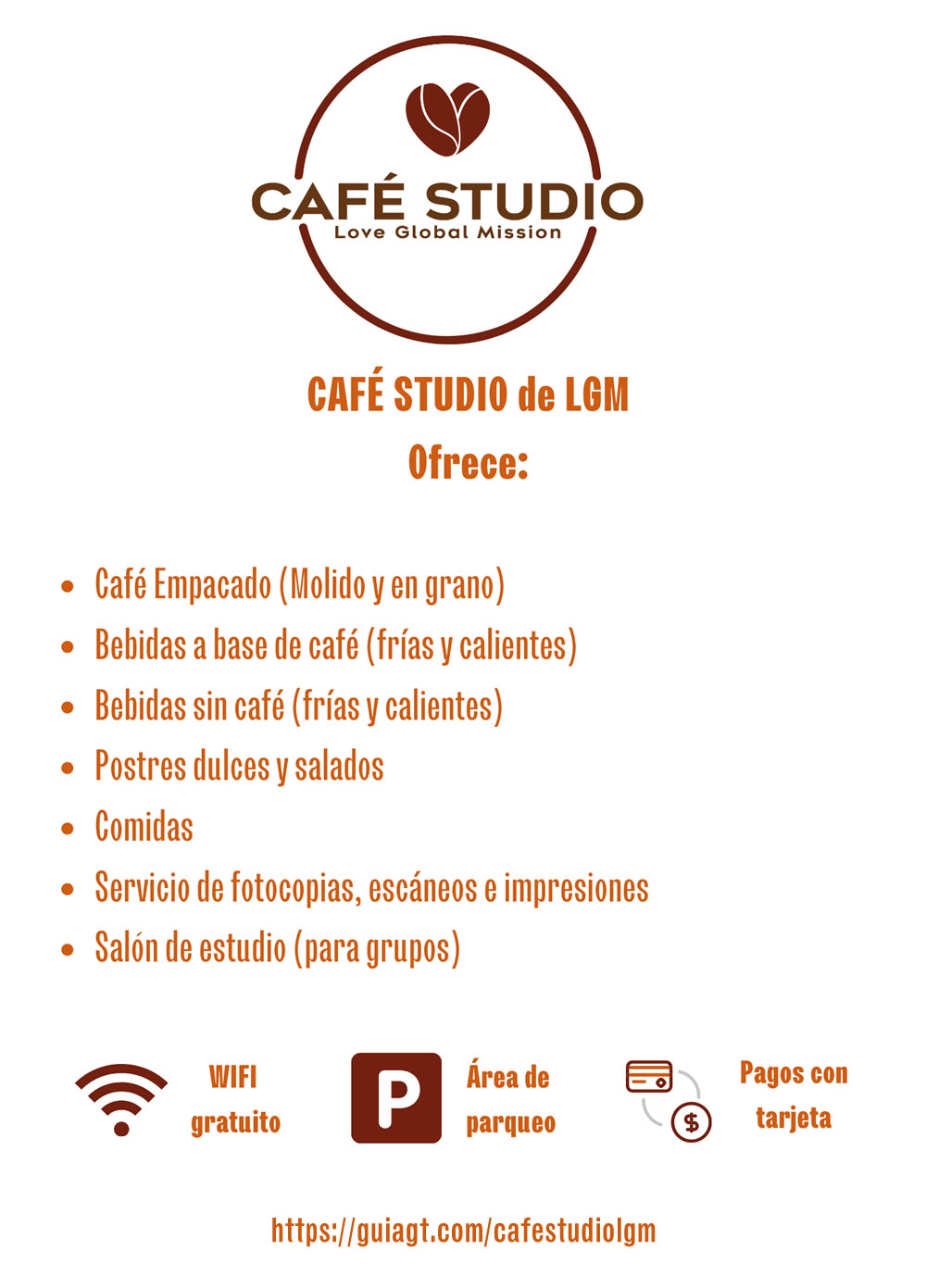 Café Studio de Love Global Mission Menú